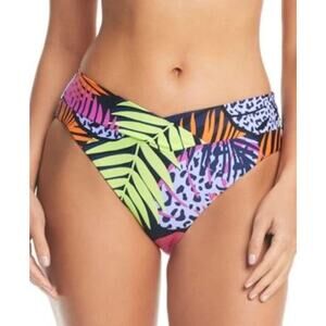 Bar III Medium Palm Prowl High Leg Bikini Bottom Palms Multi Size Medium NWT
